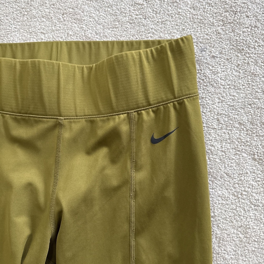 Women's Nike Pro Tight Fit 7/8 Length Training Sz M Olive Flak/Black - Picture 10 of 11